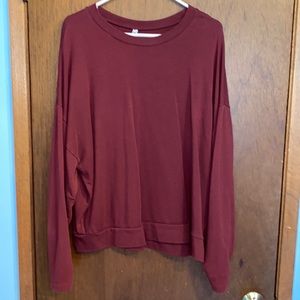 Burgundy Fabletics Crewneck